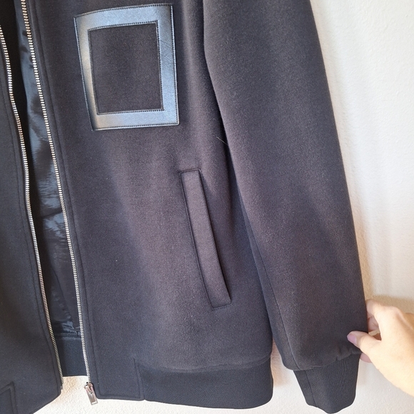 Trendiano Japanese Mens Zip Up Graphic Modern Black Jacket Size M - Picture 6 of 7